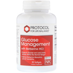 Регулювання рівня глюкози з берберин гідрохлоридом, Glucose Management, Protocol for Life Balance, 90 капсул