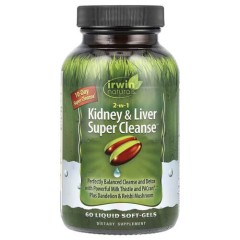 Комплекс для детоксикации почек и печени 60 жидких капсул Irwin Naturals (2-In-1 Kidney & Liver Super Cleanse)