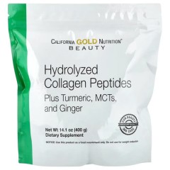 Гідролізовані пептиди колагену California Gold Nutrition (Hydrolyzed Collagen Peptides) 400 г