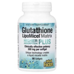 Глутатіон у ліпосомальній формі 300 мг Natural Factors (Glutathione LipoMicel Matrix) 90 рідких капсул