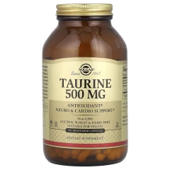 Таурин Solgar (Taurine) 500 мг 250 веганських капсул