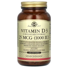 Витамин D3 (холекальциферол) Solgar (Vitamin D3) 25 мкг (1000 МЕ) 250 капсул