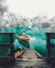 Преміум картина за номерами Пейзаж в тумані Brushme 40x50