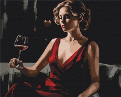 Картина за номерами Червоний акцент  Brushme 40x50