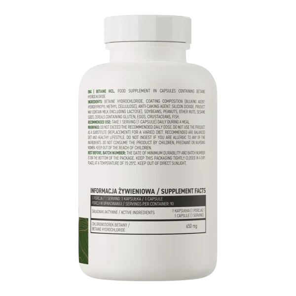 Betaine HCL Ostrovit Бетаїн гідрохлорид VEGE 90 вегетаріанських капсул