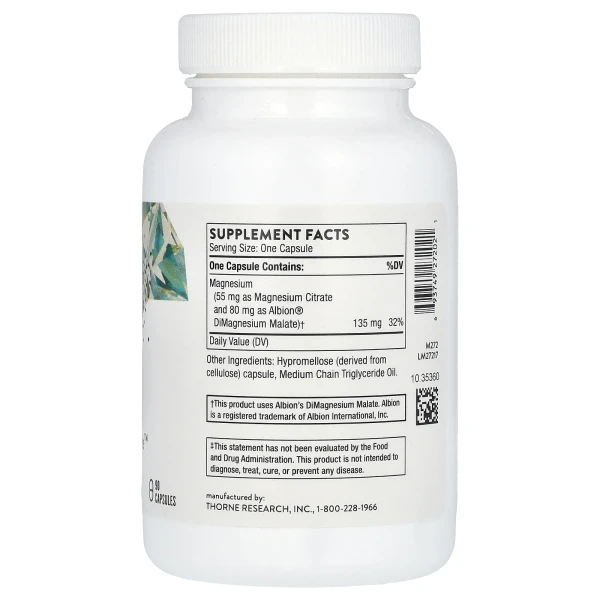 Цитрамат магнію Thorne Research  (Magnesium Citramate) 135 мг 90 капсул