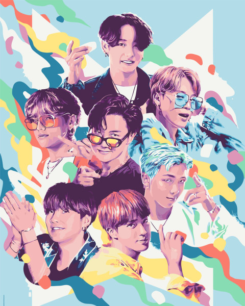 Картина за номерами Аніме K-Pop BTS (БТС) 40x50 см Origami
