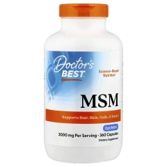 МСМ із OptiMSM® Doctor's Best (MSM with OptiMSM®) 1000 мг 360 капсул