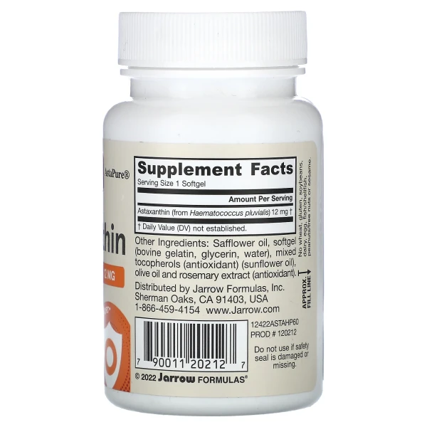 Астаксантин Jarrow Formulas (Astaxanthin) 12 мг 60 капсул