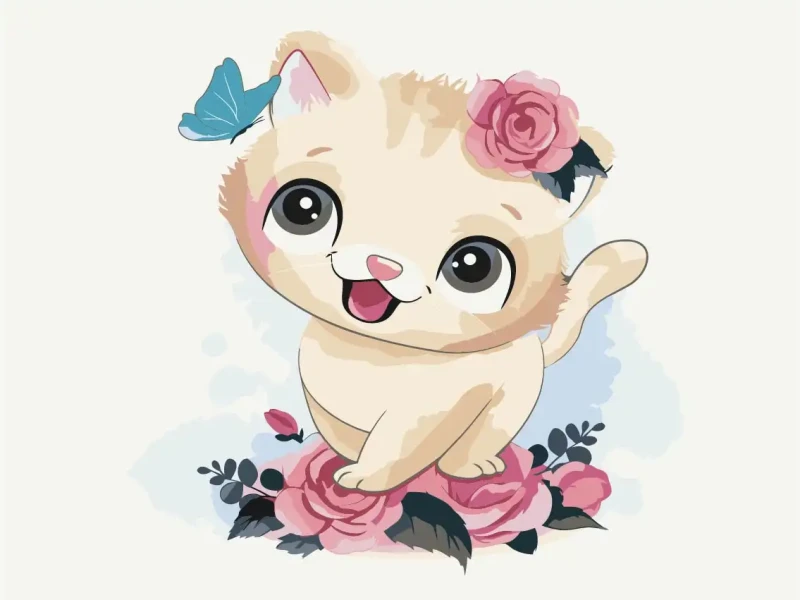 Картина за номерами Грайливе кошенятко  Brushme 30x40