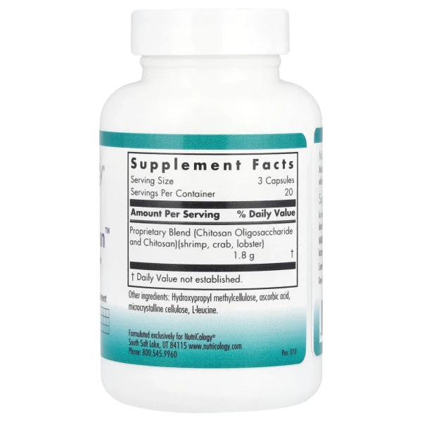 Мікрохітозан Nutricology (MicroChitosan) 600 мг 60 капсул