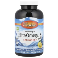 Омега-3 Carlson (Elite Omega-3) 1600 мг 240 капсул зі смаком лимону