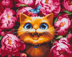 Премиум картина по номерам Мур в пионах ©Марианна Пащук Brushme 40x50