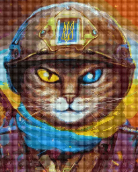 Алмазна мозаїка Котик Захисник ©Маріанна Пащук 40x50 Brushme