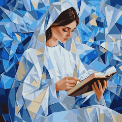Картина по номерам Люди Девушка с книгой 40x40 см Ideyka