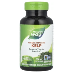 Бурі водорості (цілісний талом) Nature's Way (Kelp) 600 мг 180 веганських капсул