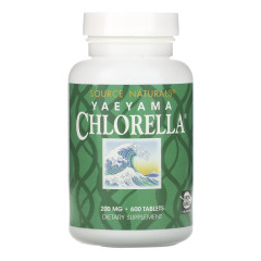Хлорела, Yaeyama Chlorella, Source Naturals, 200 мг, 600 таблеток