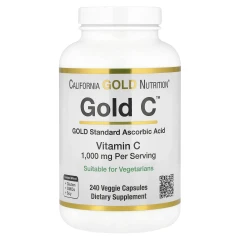 California Gold Nutrition, Gold C™, вітамін C класу USP, 1000 мг, 240 вегетаріанських капсул