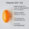 Витамин D3 и K2 5000 МЕ/100 мкг Sports Research (D3+K2 Plant Based) 60 растительных капсул