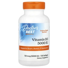 Вітамін D3 Doctor's Best (Vitamin D3) 125 мкг (5000 МО) 720 капсул