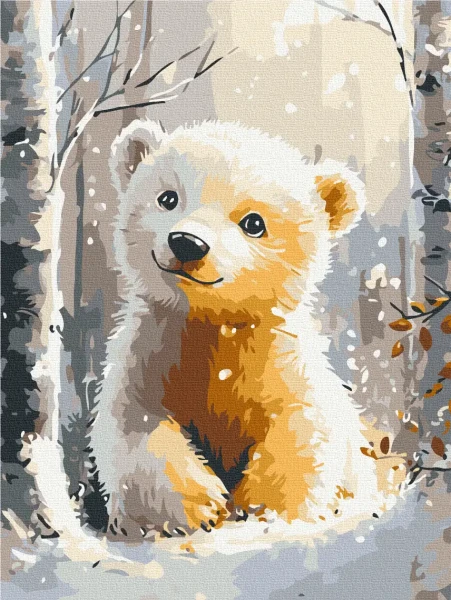 Картина за номерами Милий білий ведмедик  Brushme 30x40