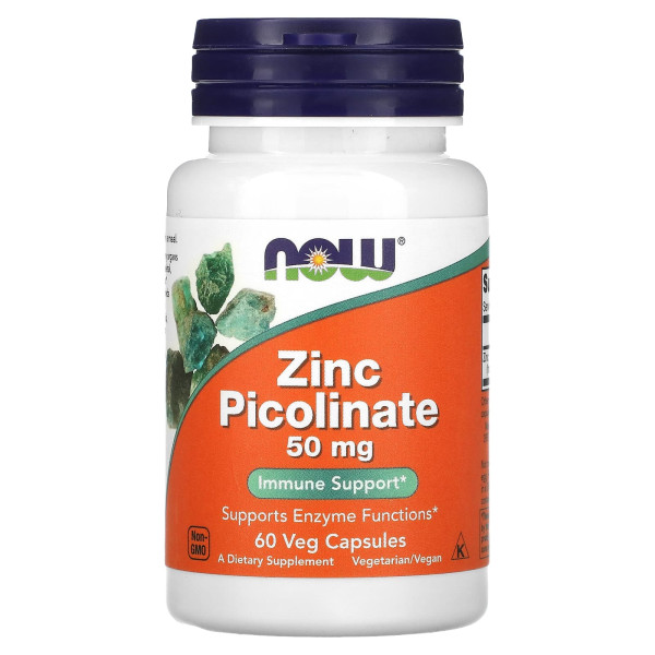 Піколінат цинку NOW Foods (Zinc Picolinate) 50 мг 60 веганських капсул