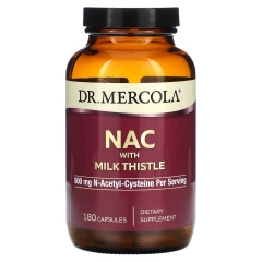 N-ацетил-L-цистеїн з розторопшою Dr. Mercola (NAC with Milk Thistle) 500 мг 180 капсул