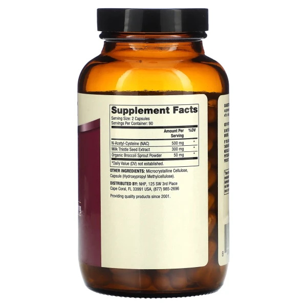 N-ацетил-L-цистеїн з розторопшою Dr. Mercola (NAC with Milk Thistle) 500 мг 180 капсул