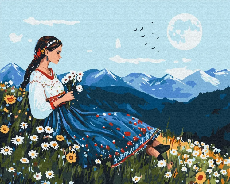 Картина за номерами Квітучий пагорб  Brushme 40x50