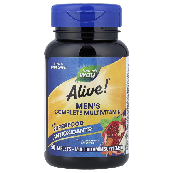 Мультивітаміни для чоловіків Nature's Way (Alive! Multivitamin-multimineral) 50 таблеток