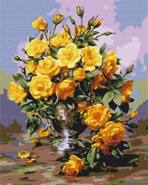 Картина за номерами Букет жовтих троянд  Brushme 40x50
