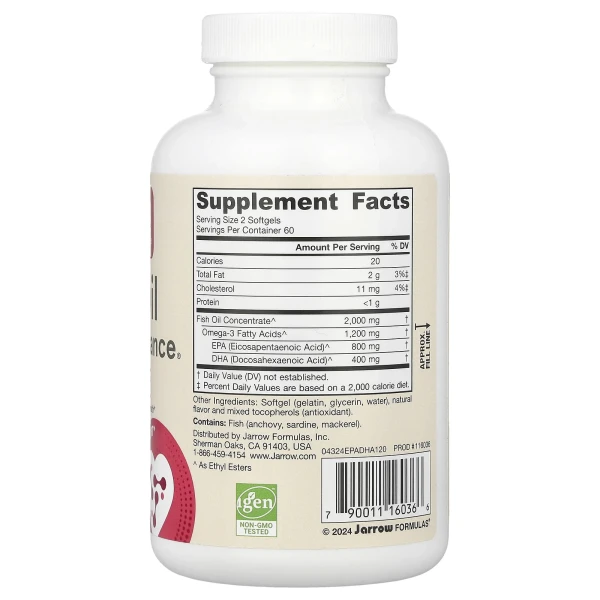 Омега-3 Jarrow Formulas (EPA-DHA Balance) 600 мг 120 капсул