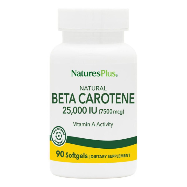 Натуральний бета-каротин Nature's Plus (Natural Beta Carotene) 25000 МЕ (7500 мкг) 90 гелевих капсул