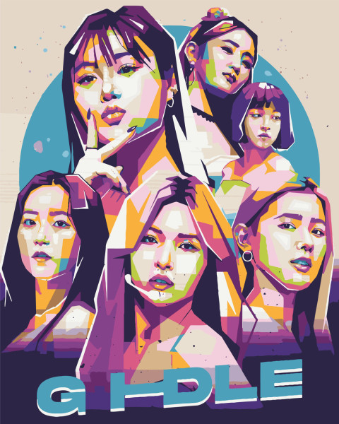 Картина за номерами K-Pop Джи Айдл G Idle 40x50 см Origami