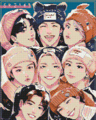 Алмазна мозаїка/вишивка K-pop Stray Kids (стрей кідс) 40x50 Origami