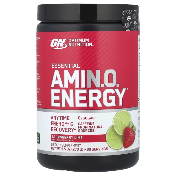 Optimum Nutrition, Essential Amin.O. Energy®, полуниця й лайм, 270 г
