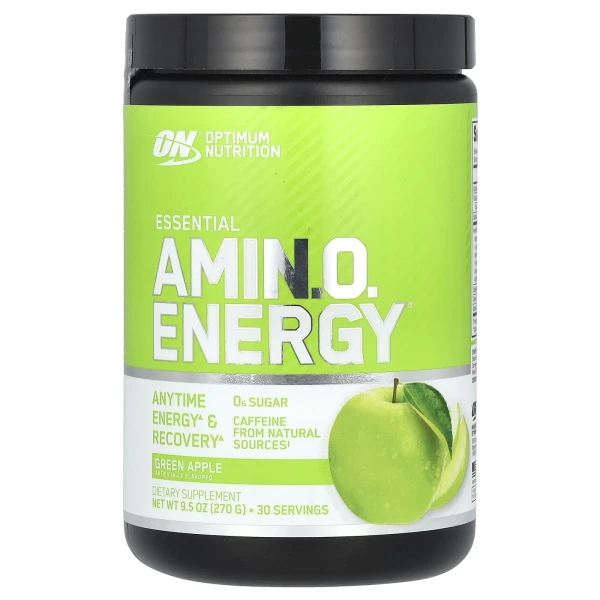 Optimum Nutrition, Essential Amin.O. Energy, зелене яблуко, 270 г