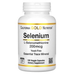 Селен без дріжджів 200 мкг California Gold Nutrition (Selenium Yeast-Free) 180 капсул