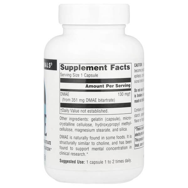 ДМАЕ 351 мг Source Naturals (DMAE) 100 капсул