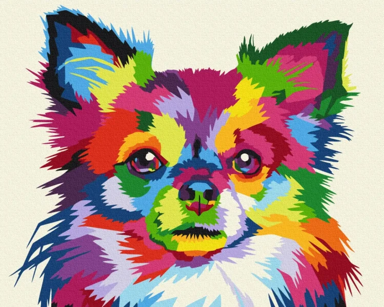 Преміум картина за номерами Різнобарвний песик Brushme 40x50
