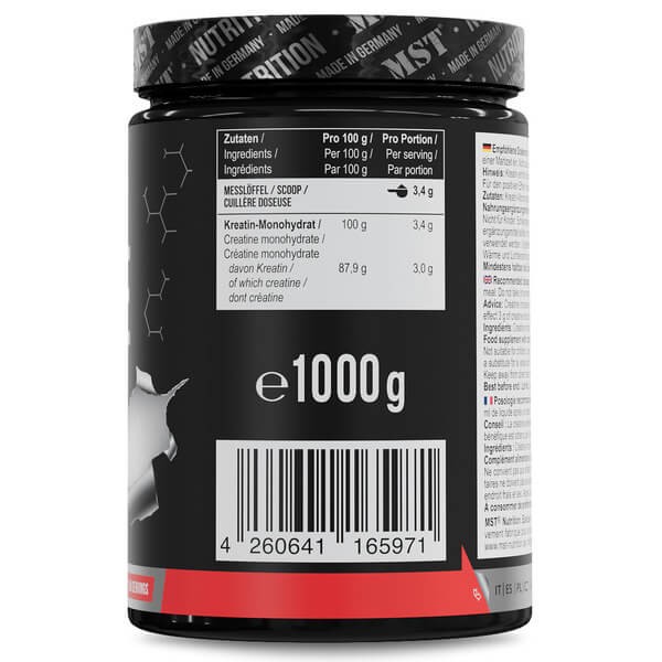 Креатин моногідрат MST nutrition (Creatine Monohydrate) 1000 г