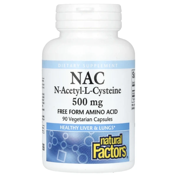 N-ацетилцистеїн Natural Factors (NAC) 500 мг 90 капсул
