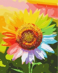 Преміум картина за номерами Райдужний соняшник Brushme 40x50