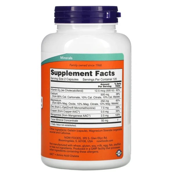 Кальцій та магній Now Foods (Cal-Mag Caps) 250 мг/125 мг 240 капсул