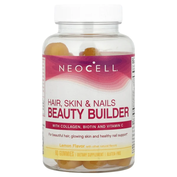 Комплекс для волосся, шкіри та нігтів (Hair, Skin & Nails Beauty Builder) 60 жувальних цукерок з лимонним смаком