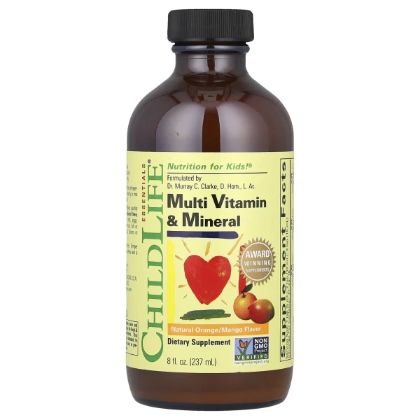 Рідкі мультивітаміни для дітей ChildLife Essentials (Multi Vitamin and Mineral) 237 мл із смаком апельсин-манго