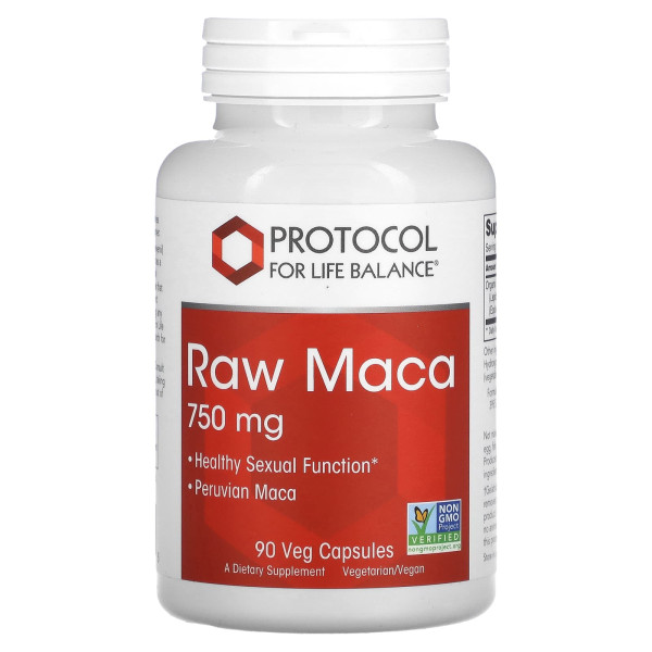 Мака перуанская Protocol for Life Balance (Raw Maca) сырая 750 мг 90 веганских капсул