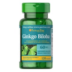 Стандартизований екстракт гінкго білоба 60 мг Puritan's Pride (Ginkgo Biloba Standardized Extract) 120 таблеток