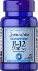 Вітамін B-12 2500 мкг Puritan's Pride (Vitamin B-12 Sublingual) 100 смоктальних таблеток