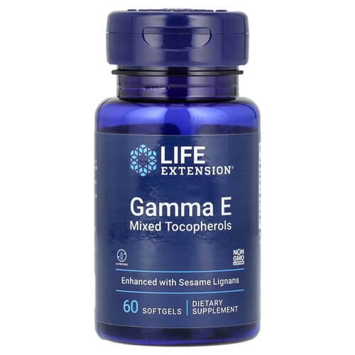 Витамин E смешанные токоферолы Life Extension (Gamma E Mixed Tocopherols) 60 жидких капсул